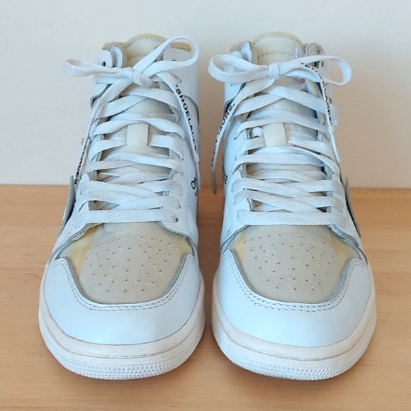 Off white × Air Jordan 1 high white "Euro" trainers - Picture 2 of 16